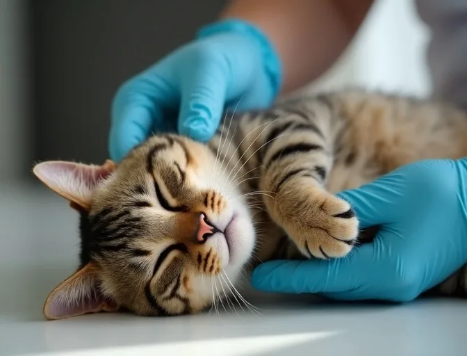 Specialist carefully handling a deceased cat with dignity in Tarrawarra